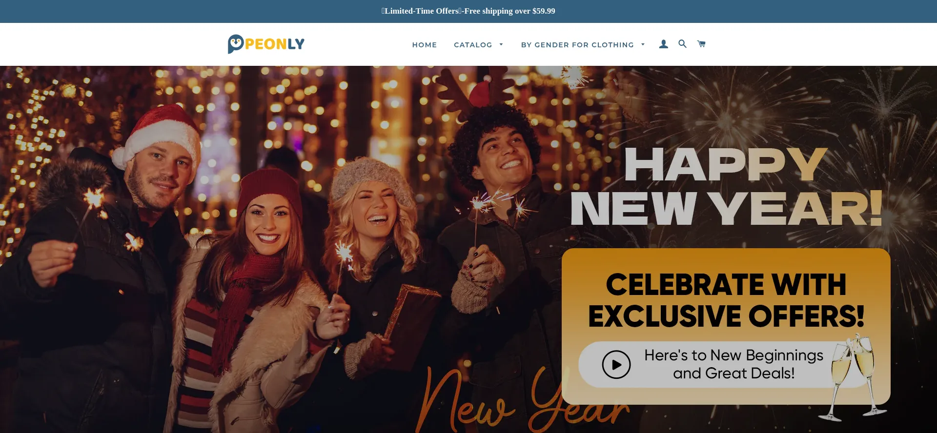 Website screenshot of Peonlyshop.com