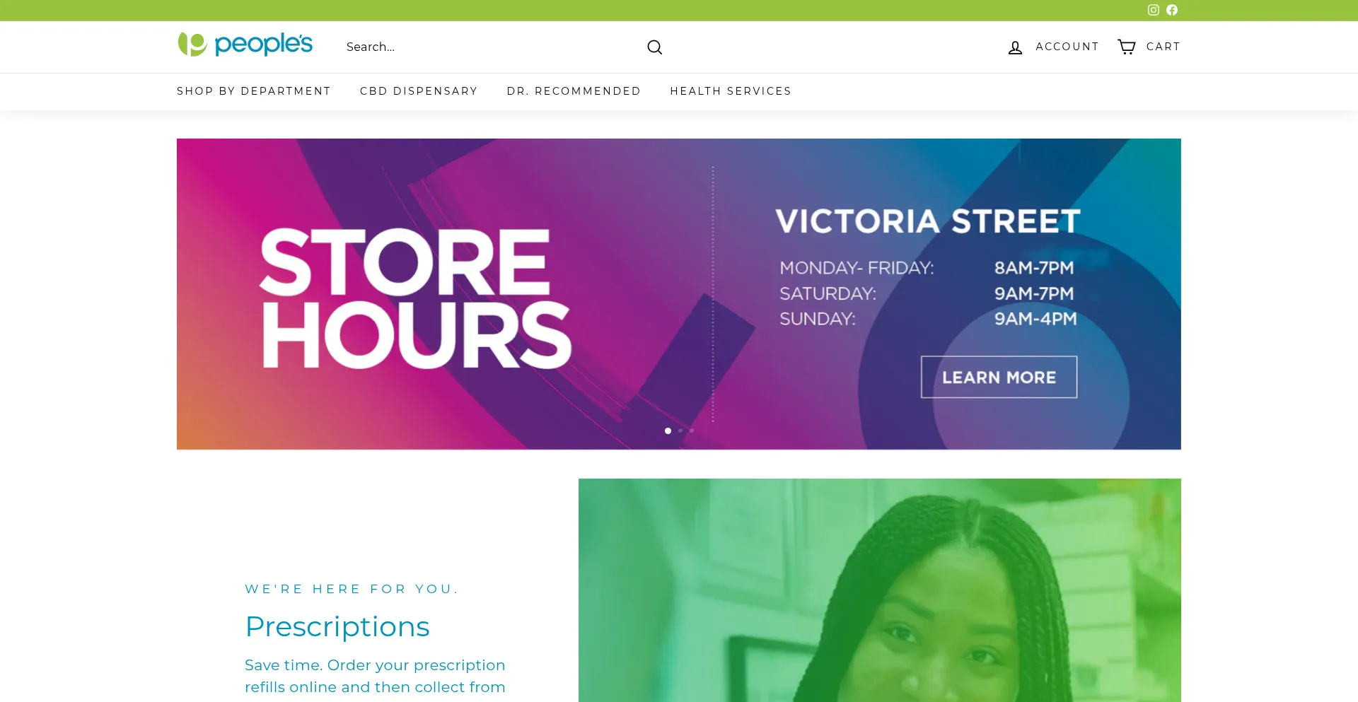 Website screenshot of Peoples.bm