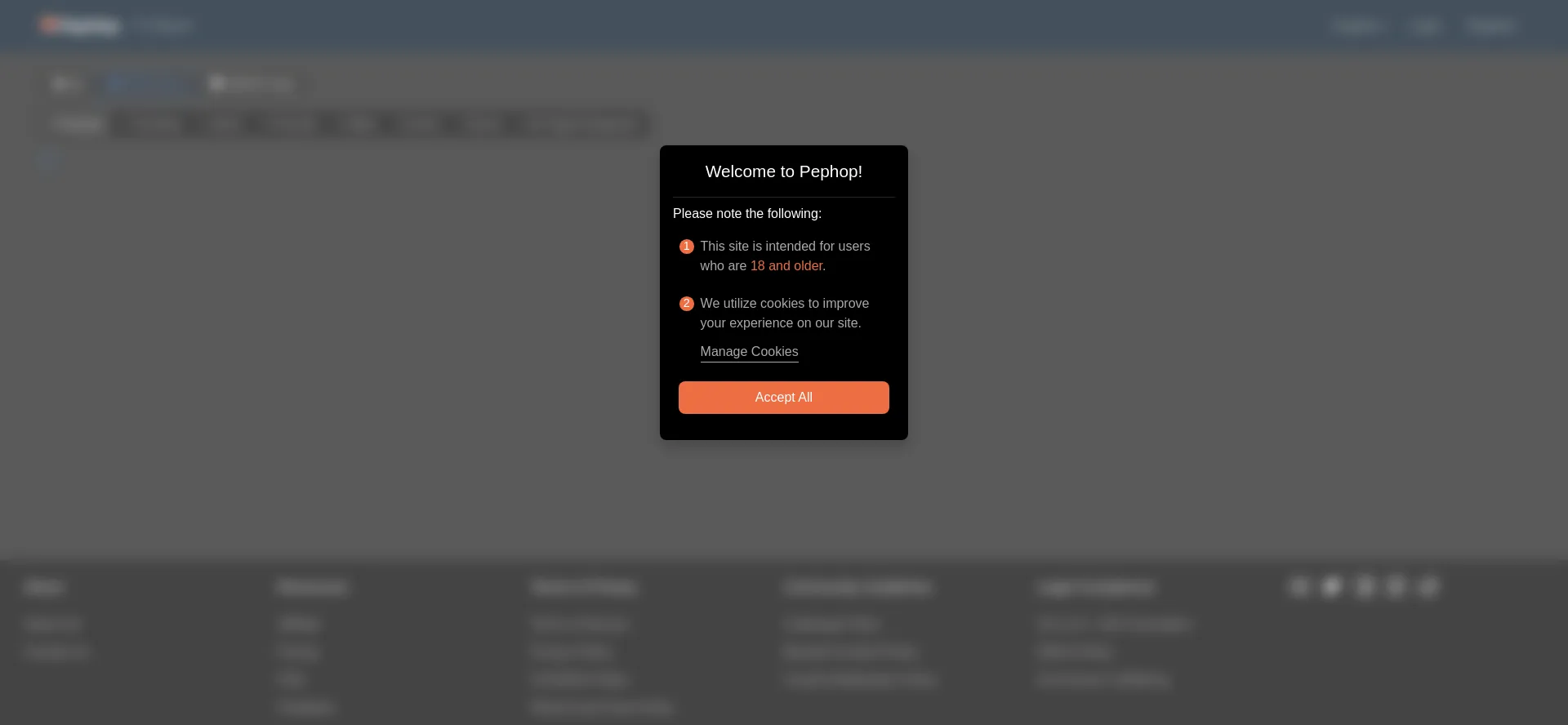 Website screenshot of Pephop.ai