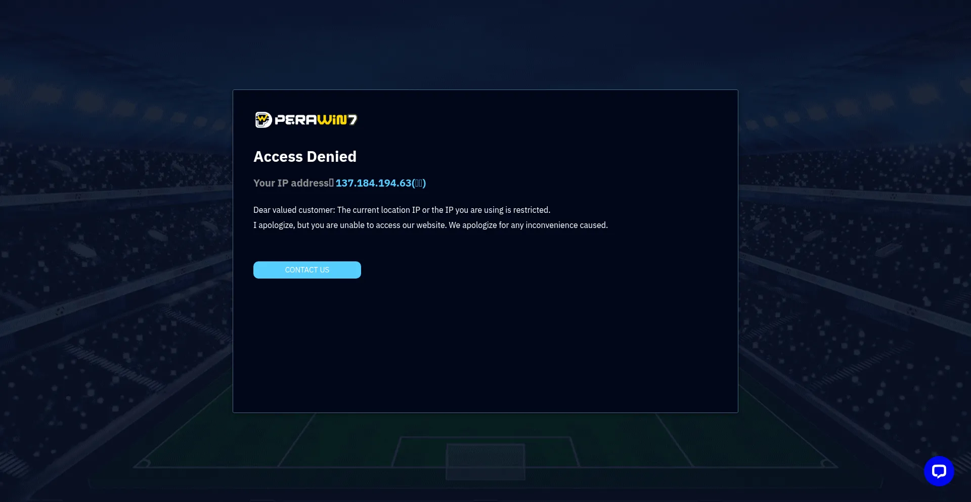 Website screenshot of Perawin7.com