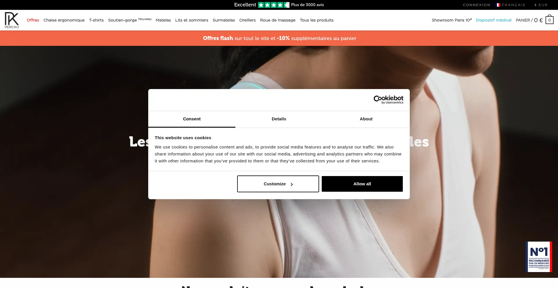 Website screenshot of Percko.com