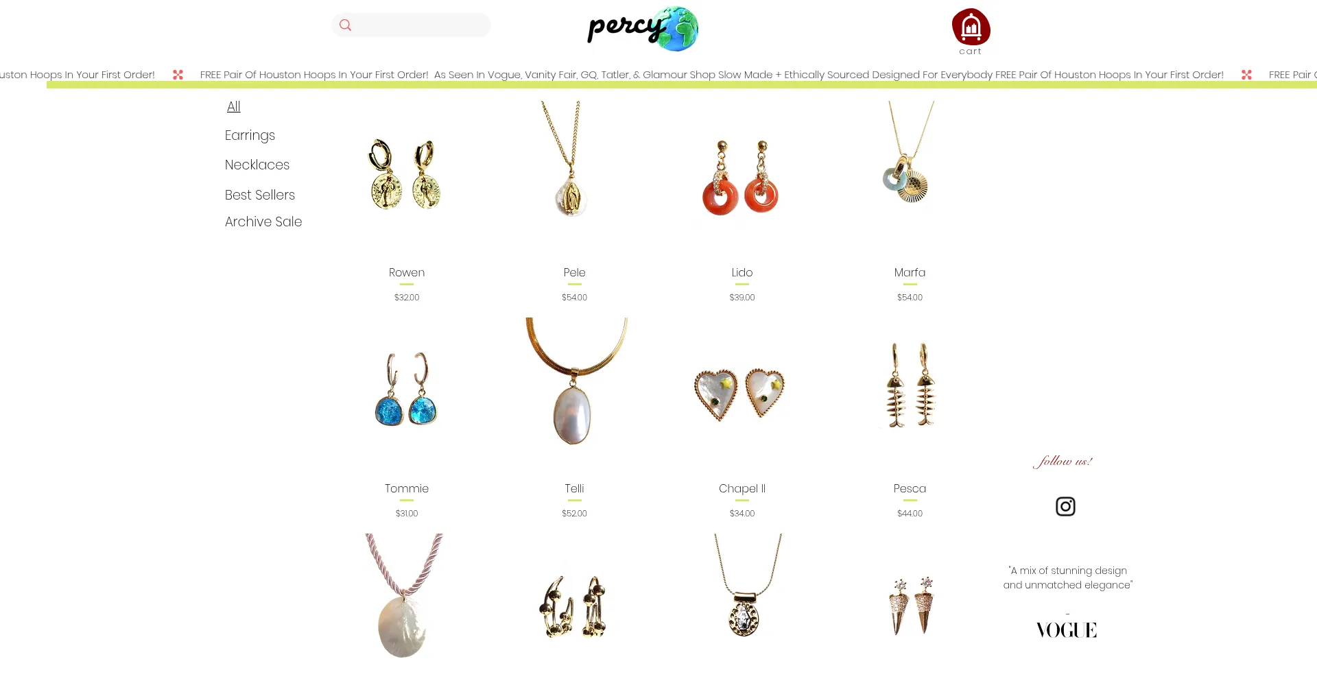 Website screenshot of Percyworld.com