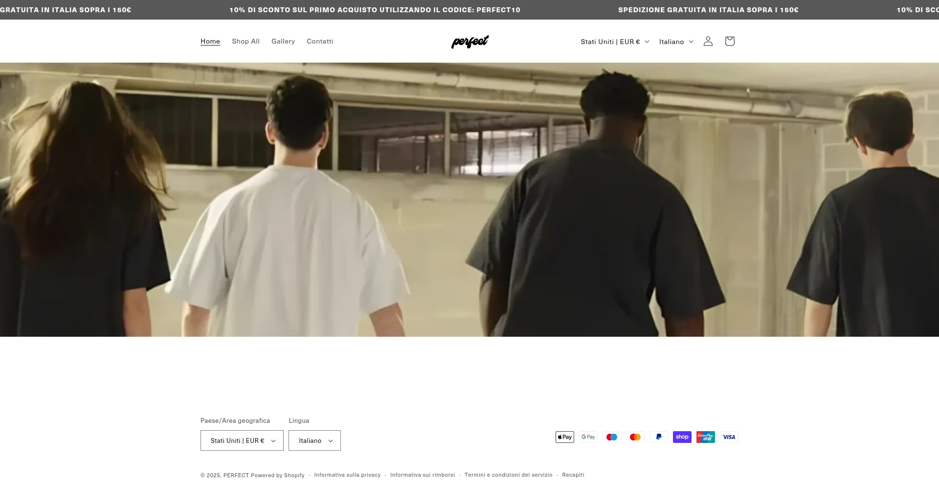 Website screenshot of Perfectsl.it