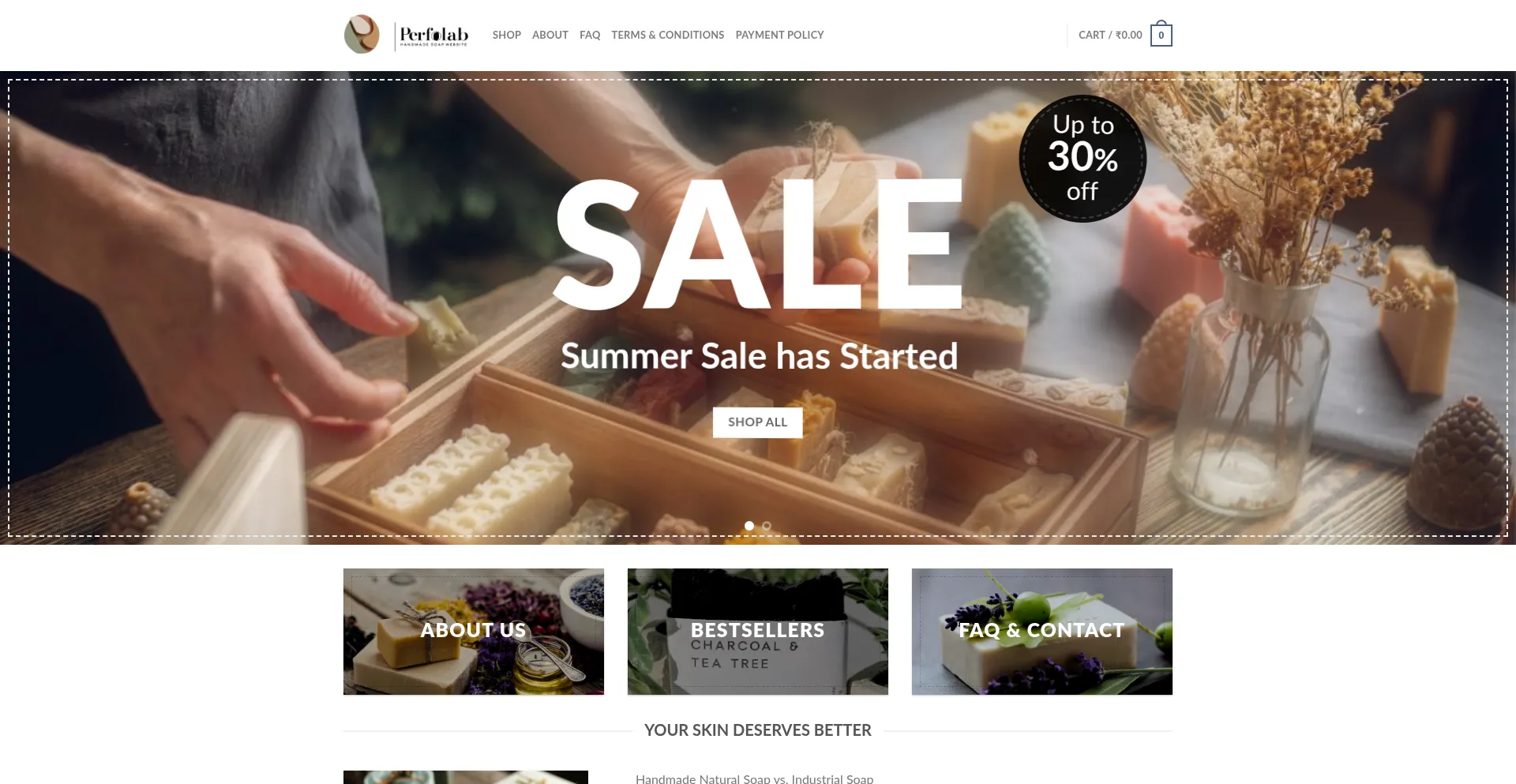Website screenshot of Perfolab.io