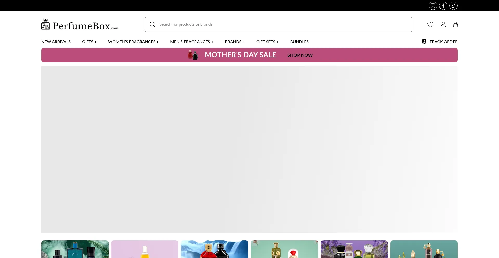 Website screenshot of Perfumebox.com