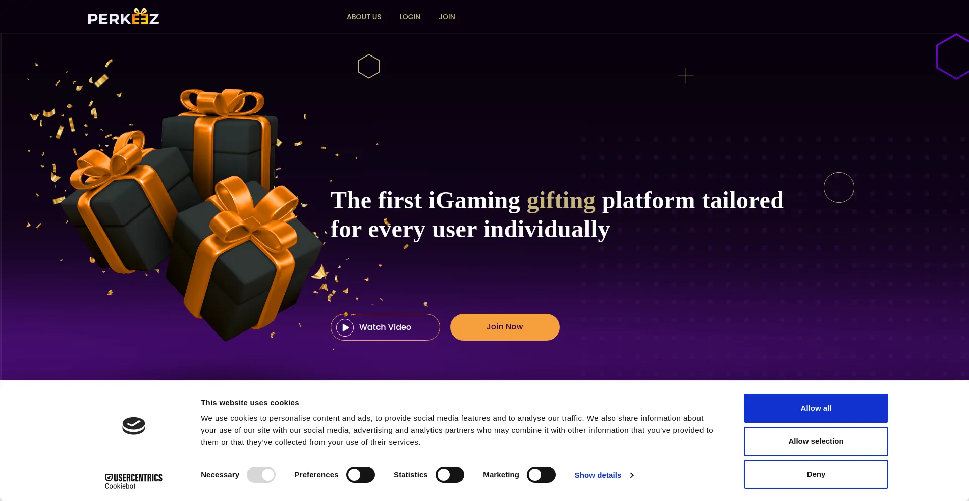 Website screenshot of Perkeez.com