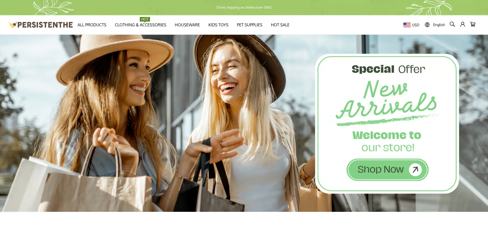 Website screenshot of Persistenthe.com