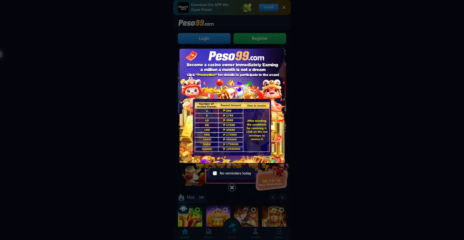 Website screenshot of Peso998.com
