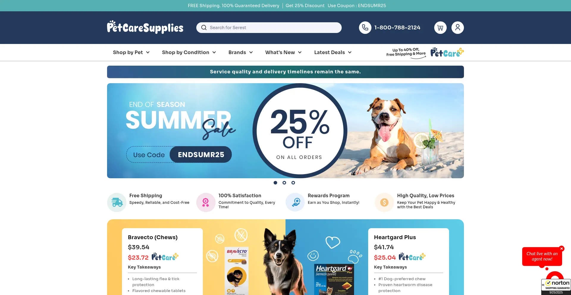 Petcaresupplies.com Screenshot