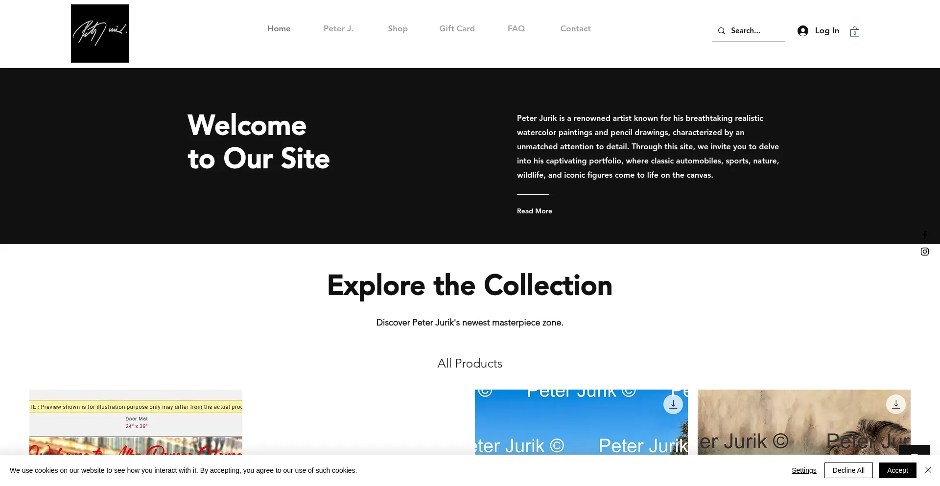 Website screenshot of Peterjurik.com