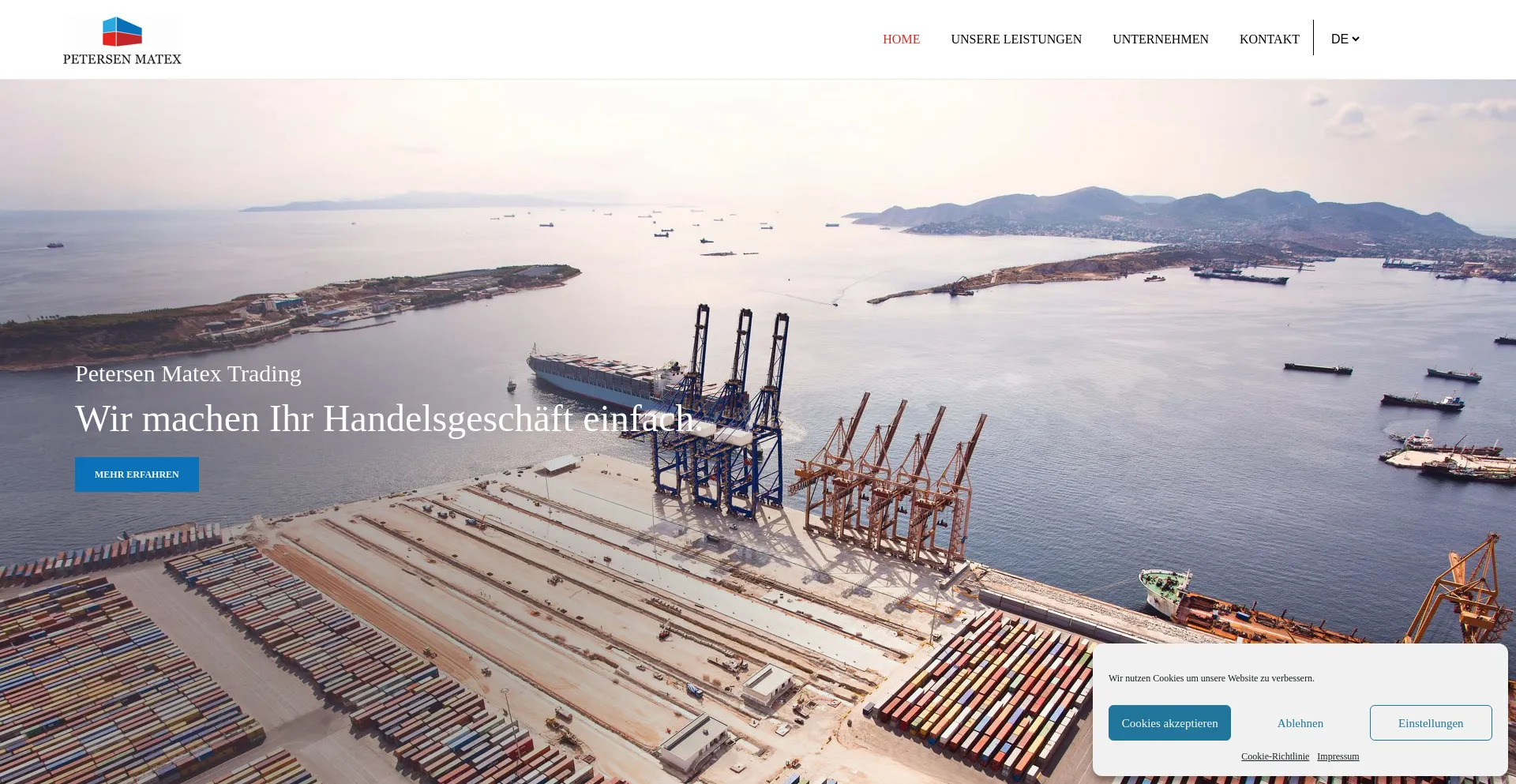 Website screenshot of Petersen-matex.de