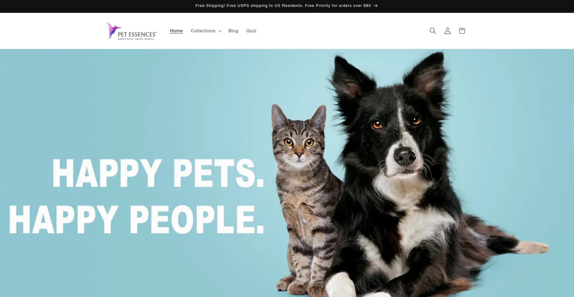 Website screenshot of Petessences.com