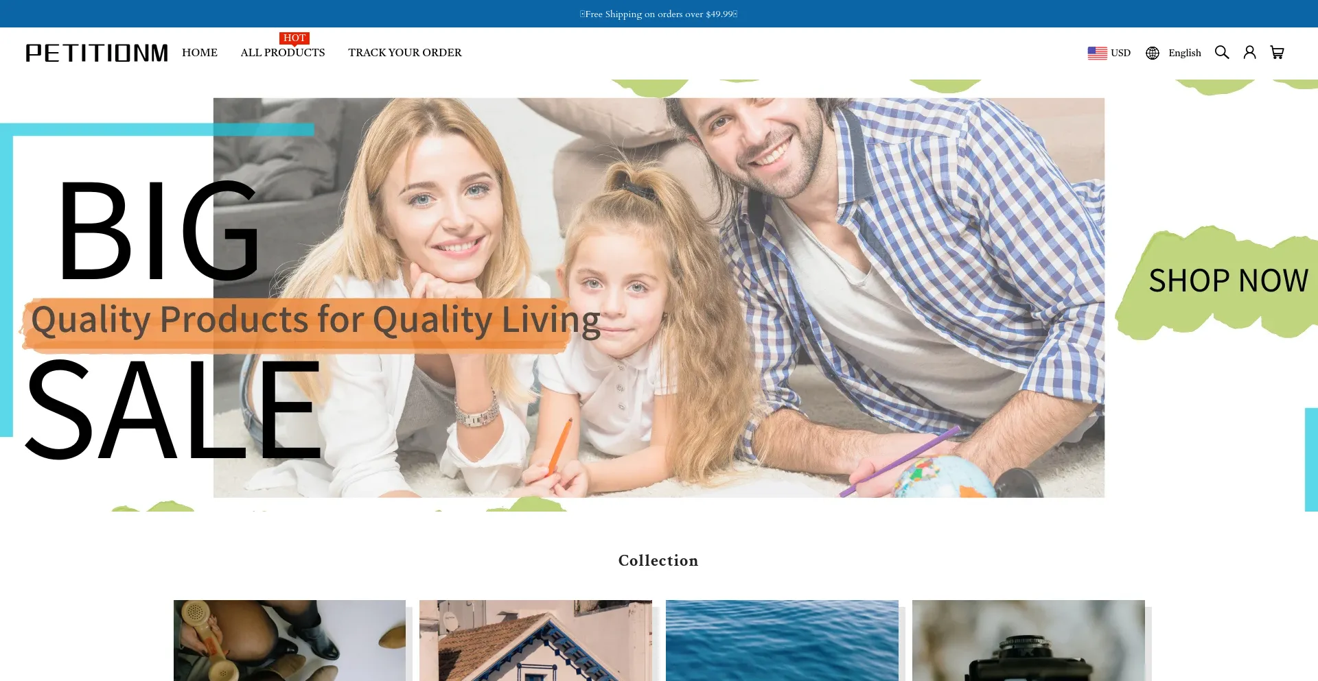 Website screenshot of Petitionm.com