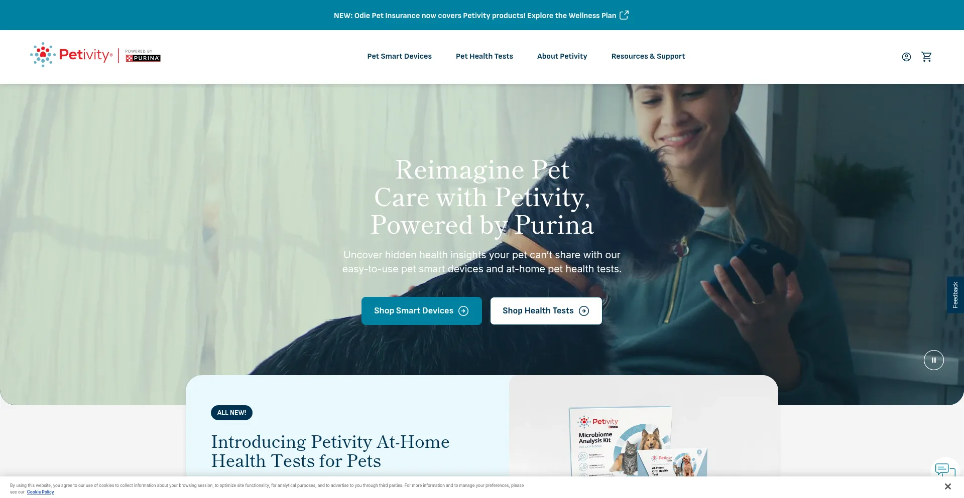 Website screenshot of Petivity.com