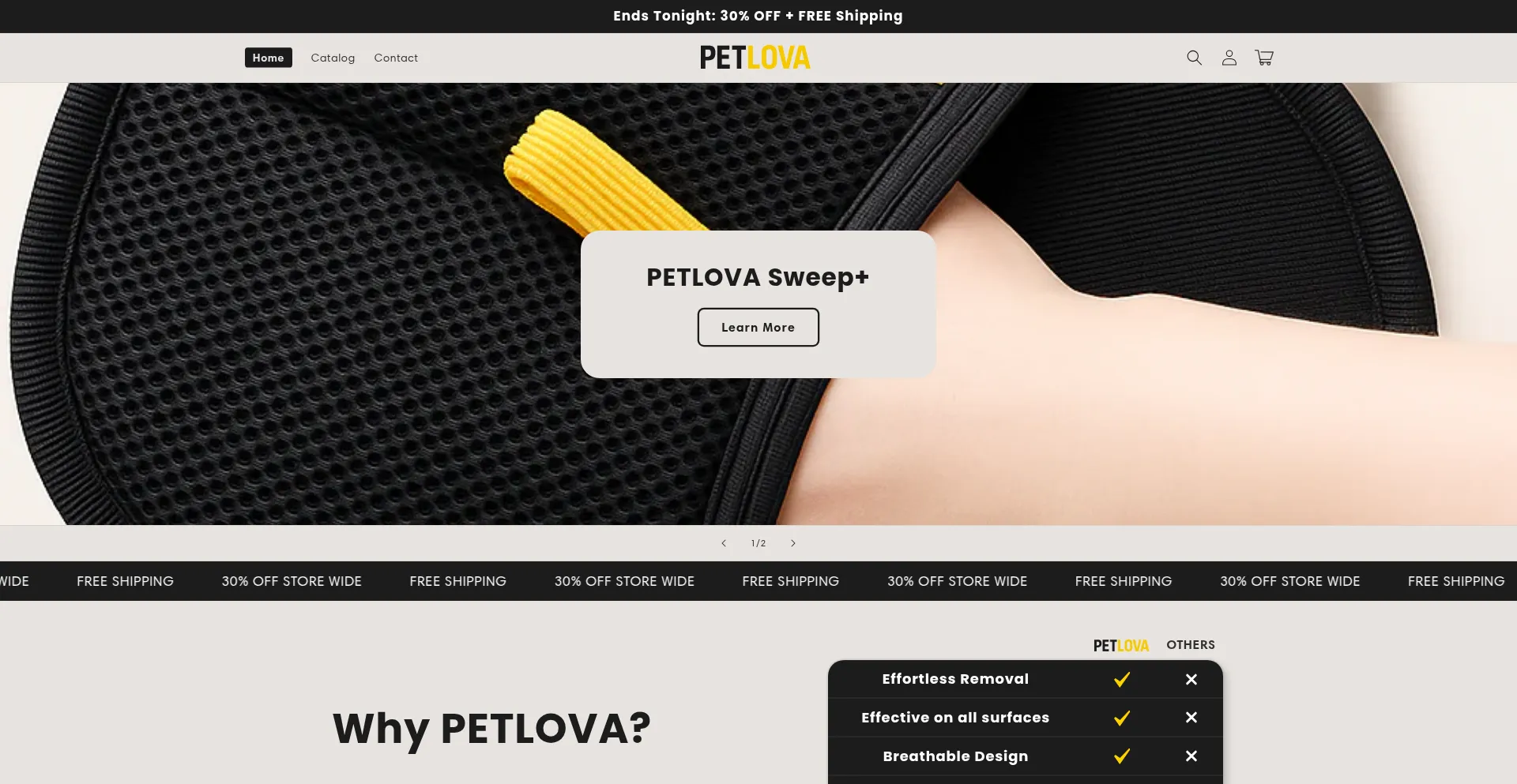 Website screenshot of Petlova.co.uk