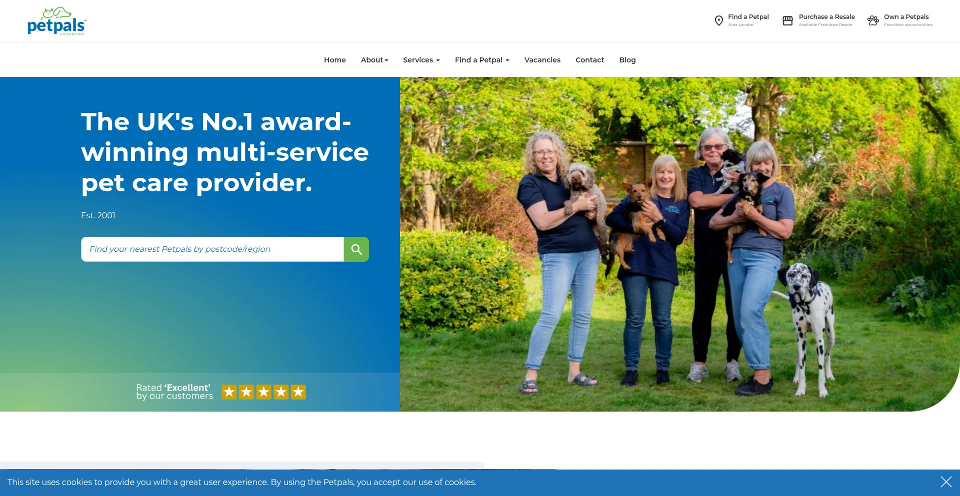 Website screenshot of Petpals.com