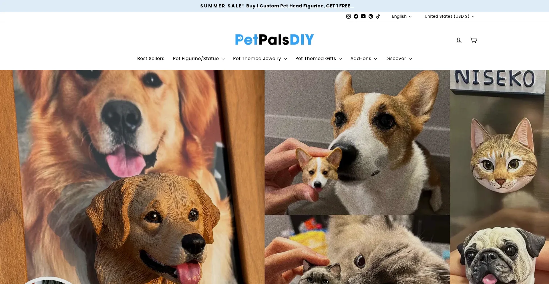 Website screenshot of Petpalsdiy.com