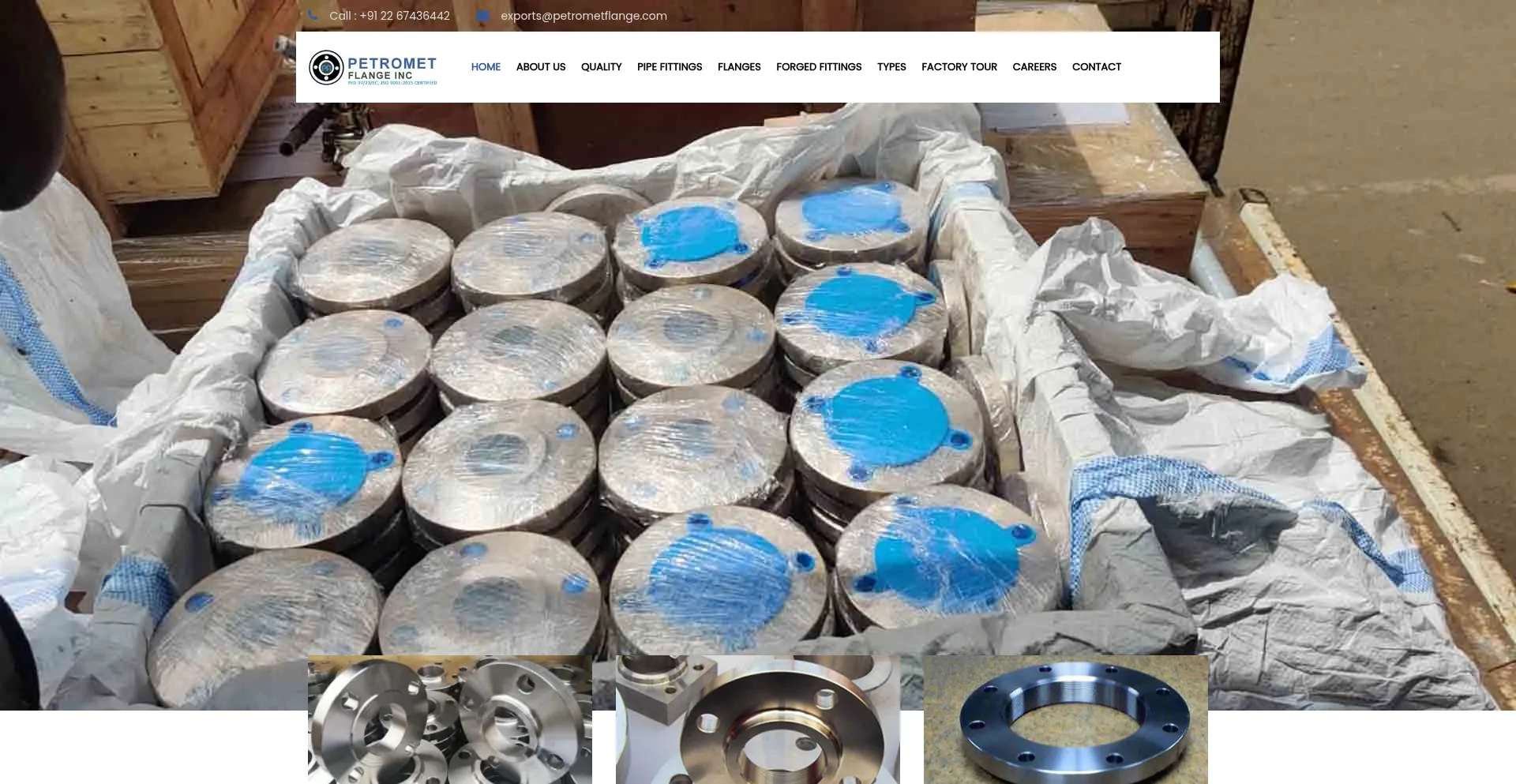 Website screenshot of Petrometflange.com