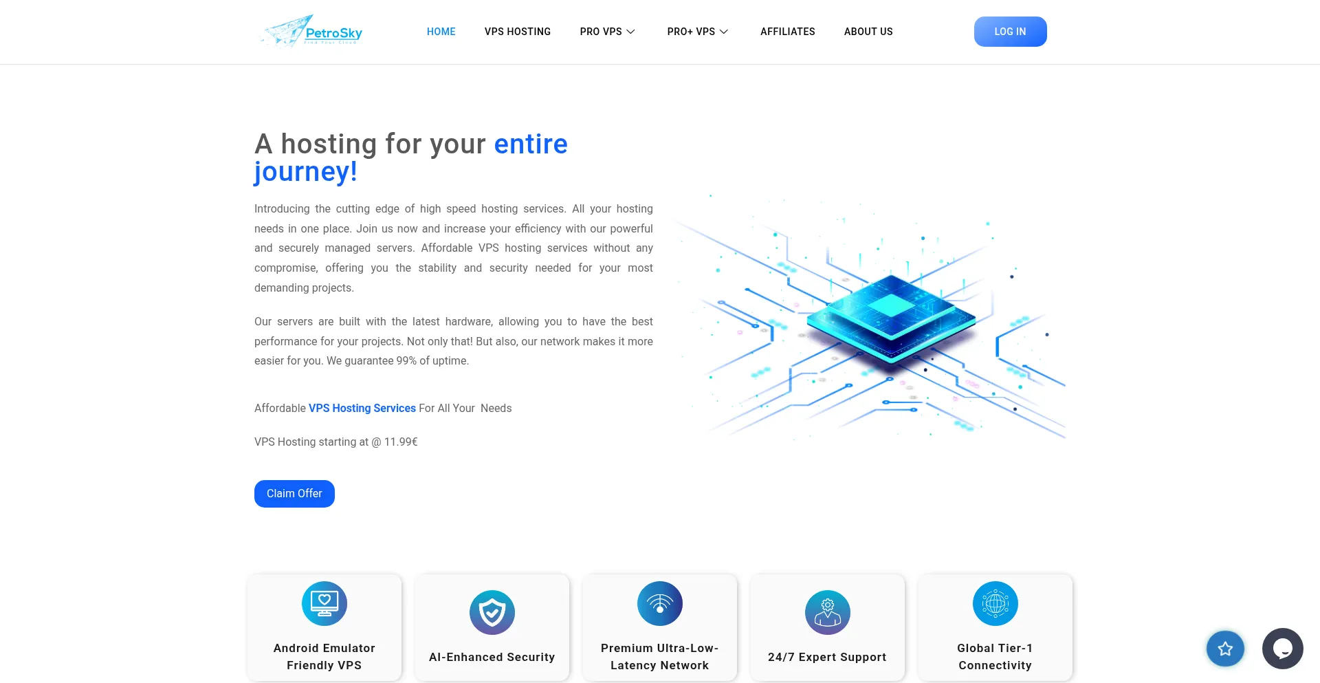 Website screenshot of Petrosky.io