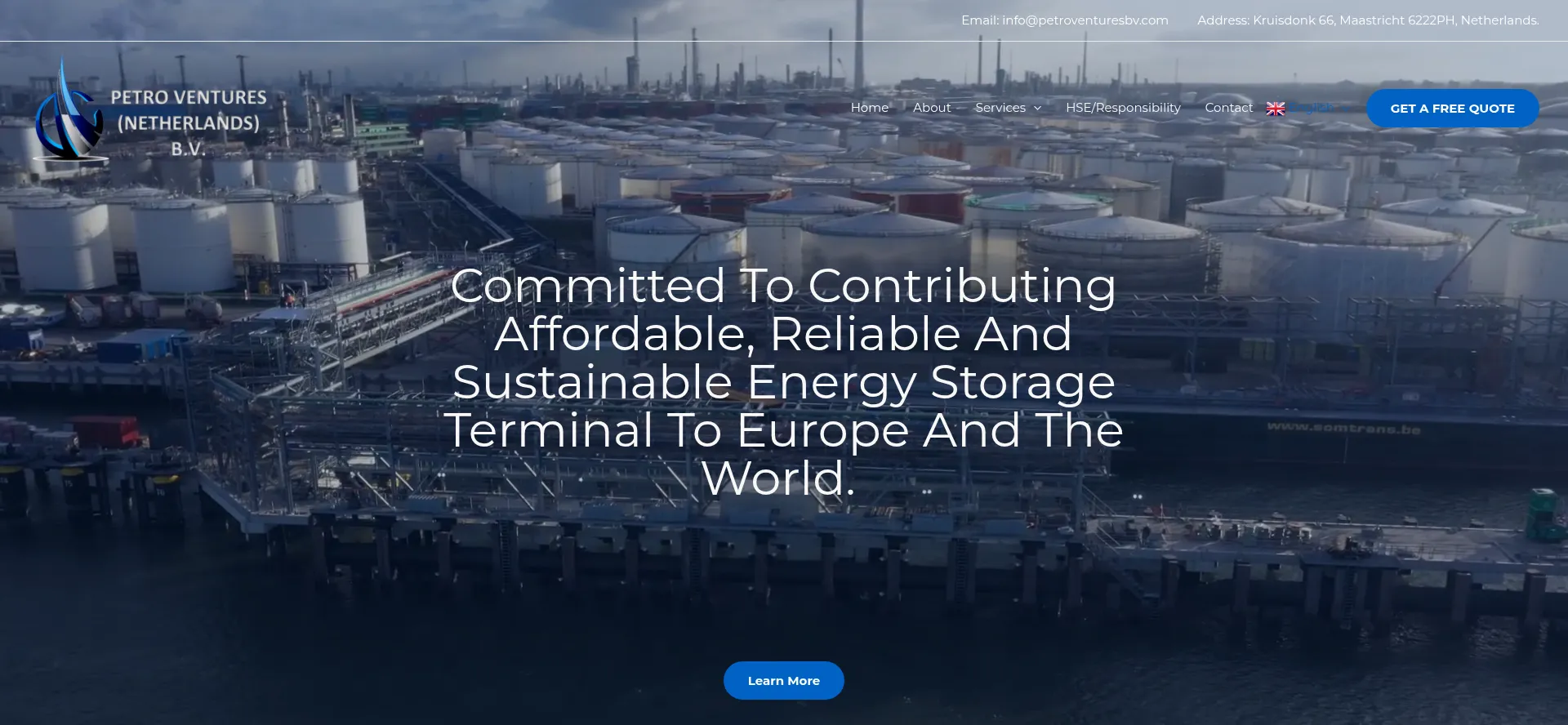 Website screenshot of Petroventuresbv.com