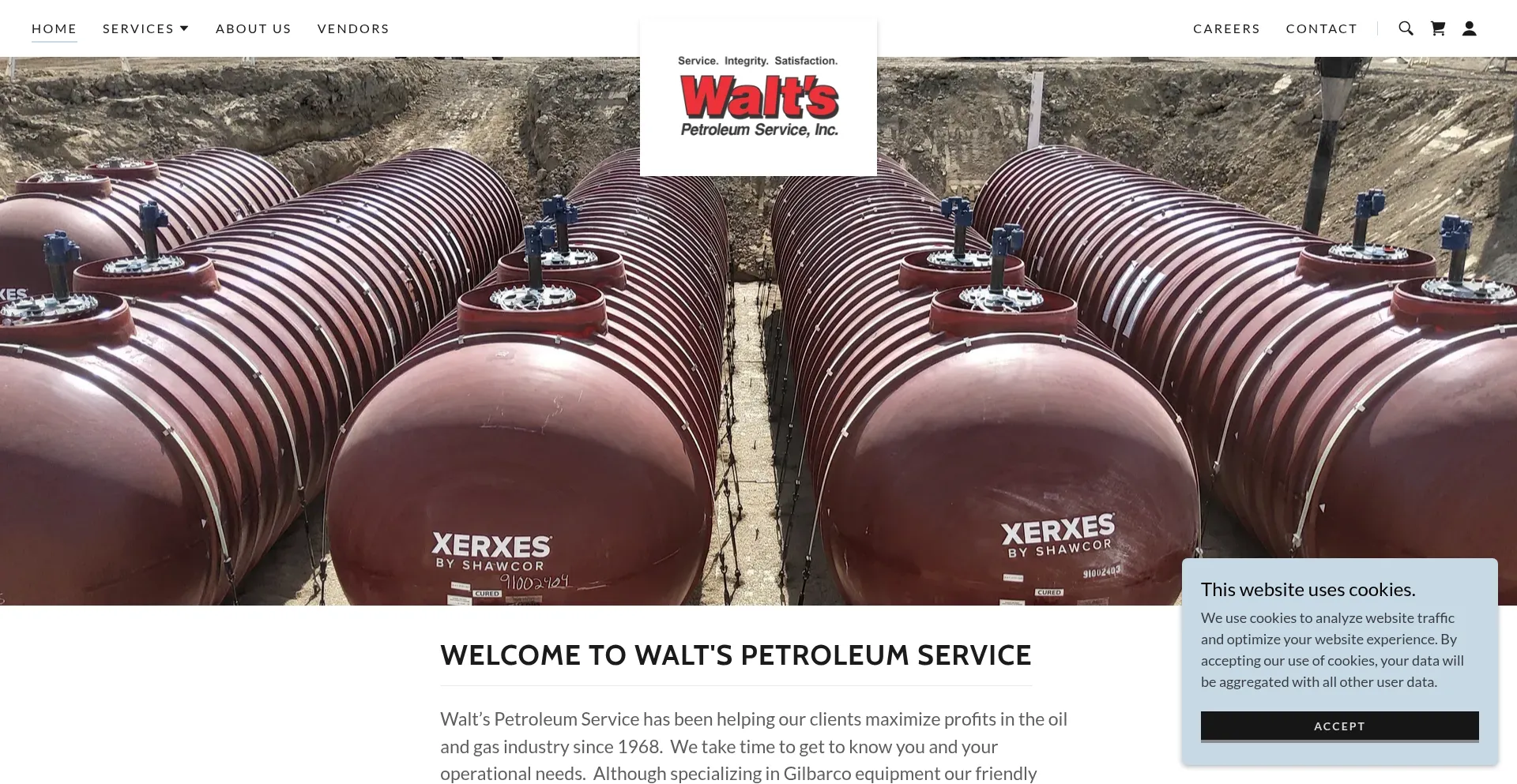Website screenshot of Petrowalts.com