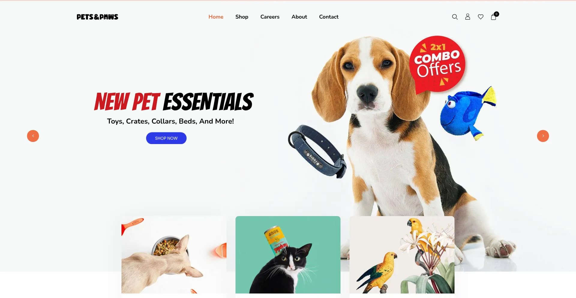 Website screenshot of Petsandpaws.co.uk