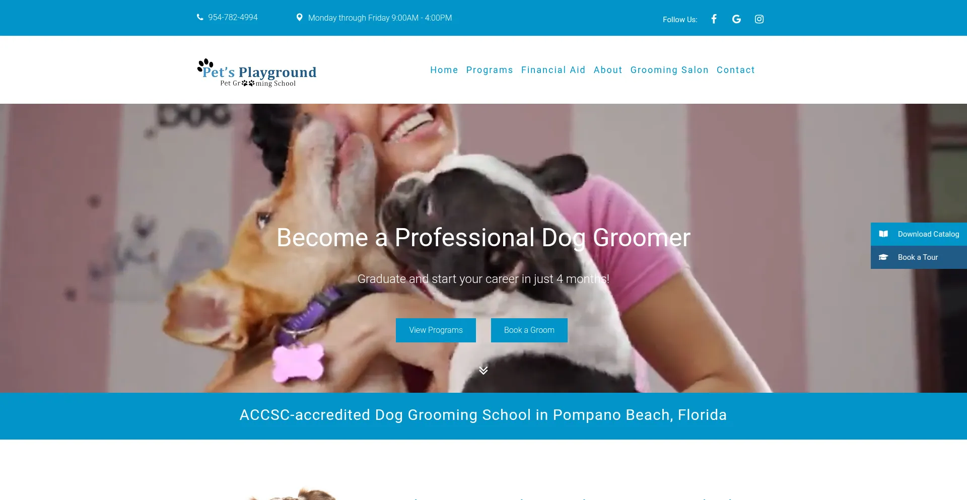 Website screenshot of Petsplayground.edu