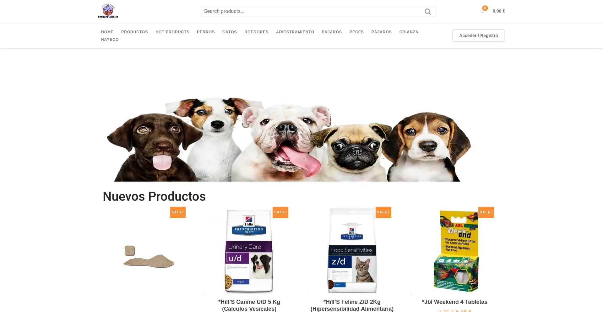 Website screenshot of Petsupplyhome.com