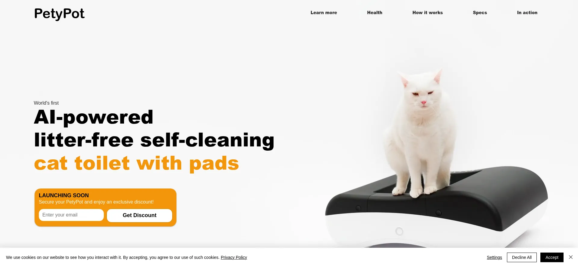 Website screenshot of Petypot.com