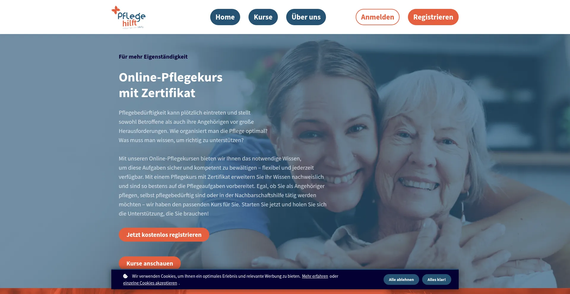 Pflege-hilft.de Screenshot