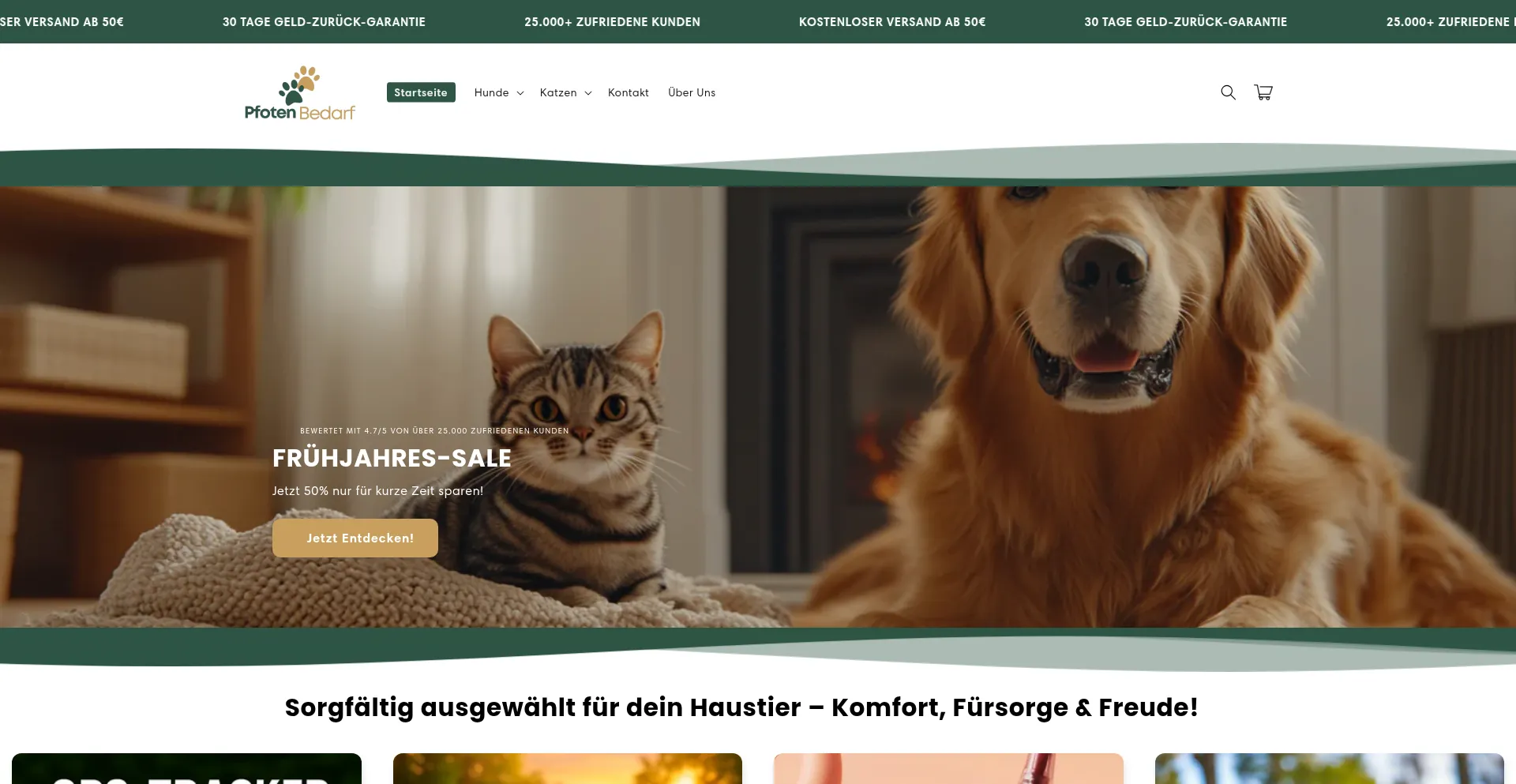 Website screenshot of Pfoten-bedarf.de