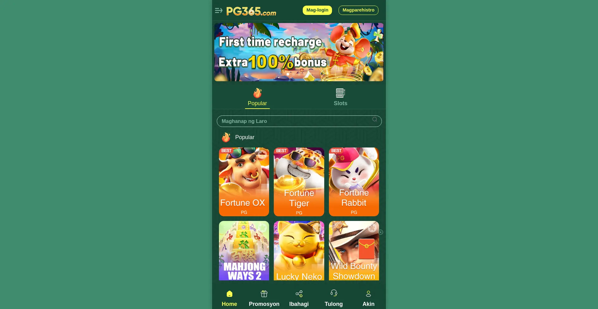 Website screenshot of Pg365-game.com
