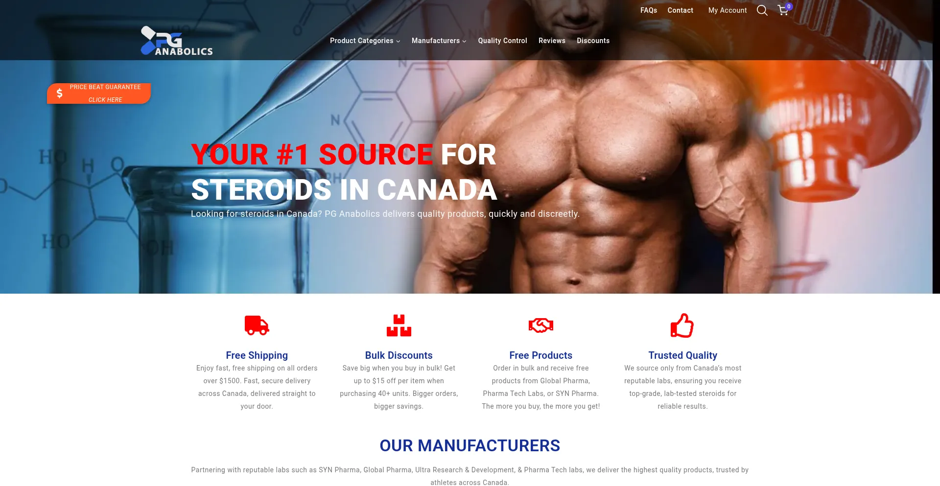 Website screenshot of Pganabolics.is