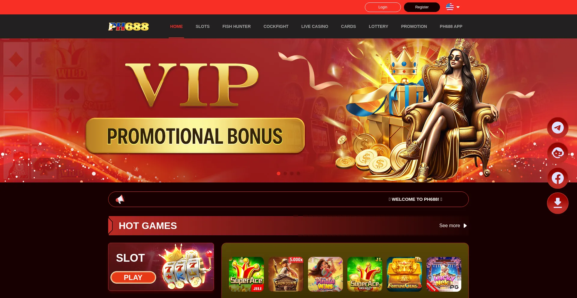 Website screenshot of Ph688.vip