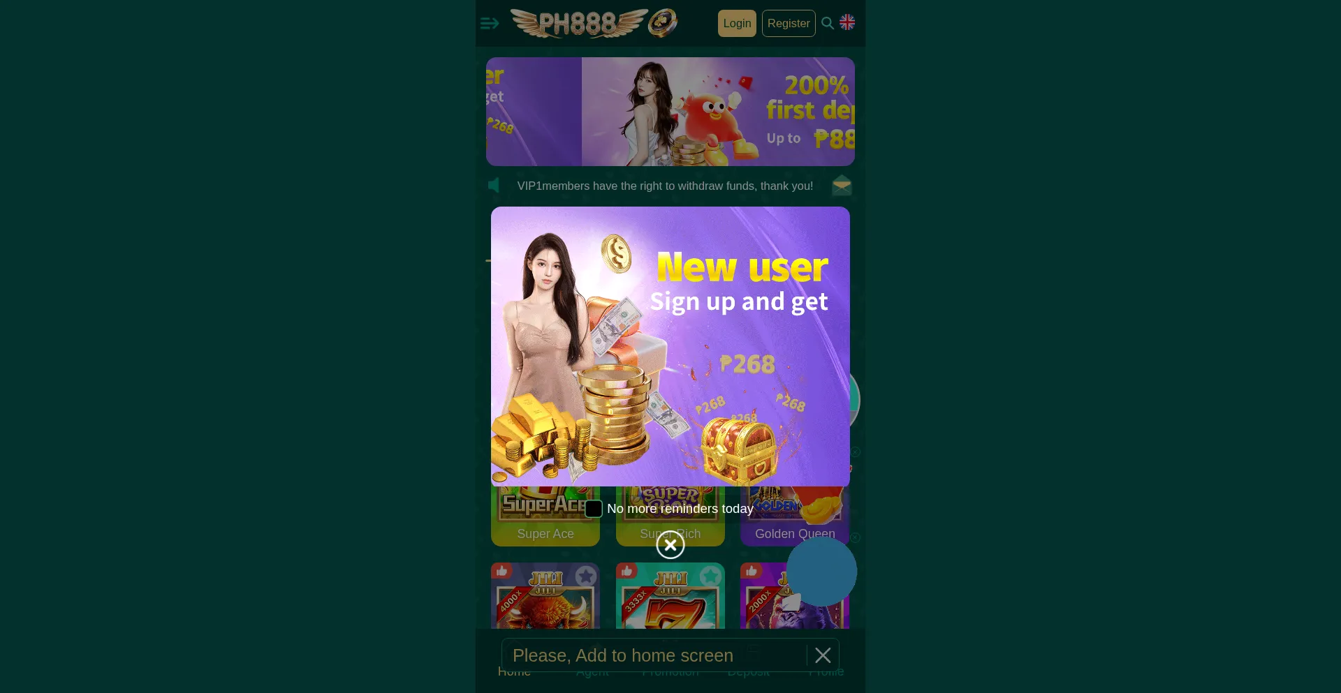 Website screenshot of Ph888fff.com