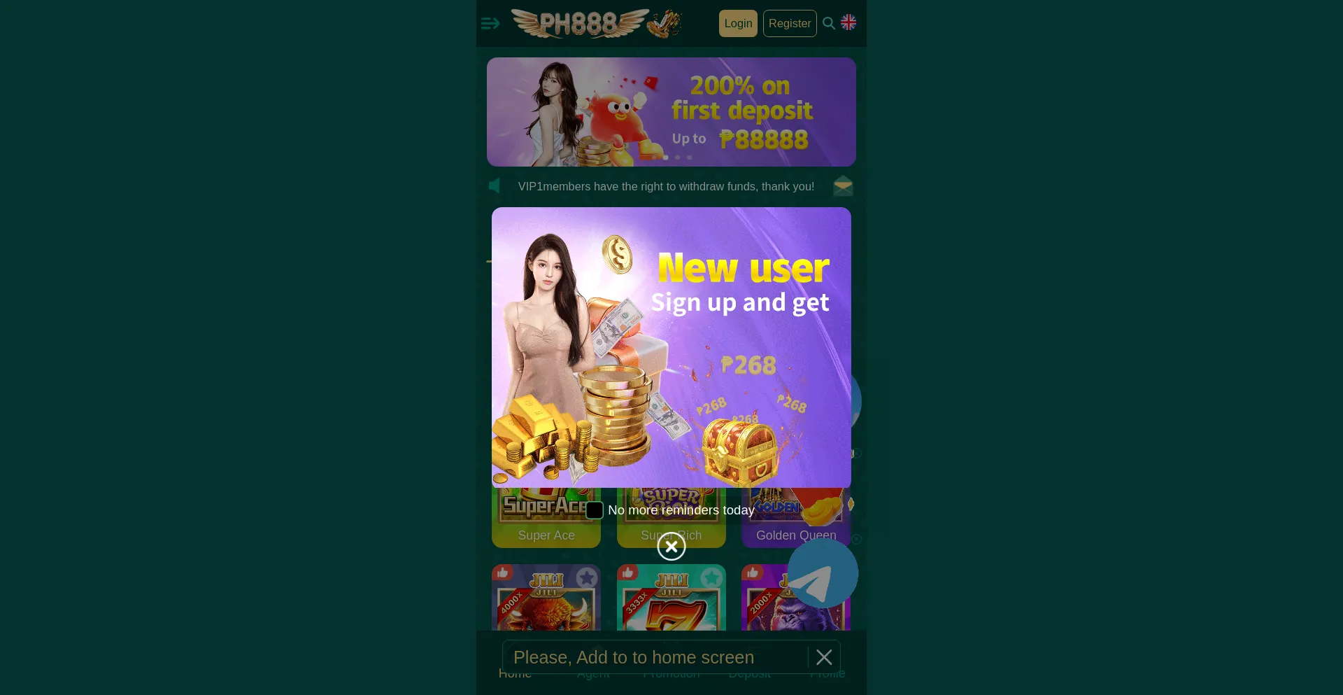 Website screenshot of Ph888iii.com