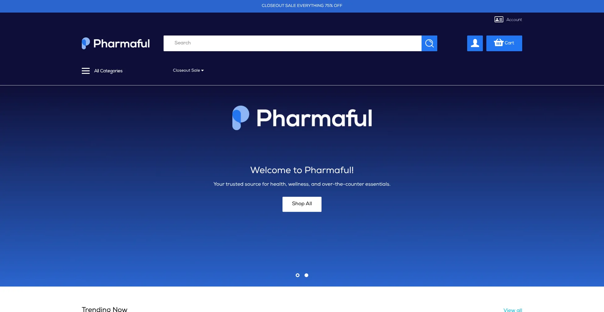 Website screenshot of Pharmaful.com