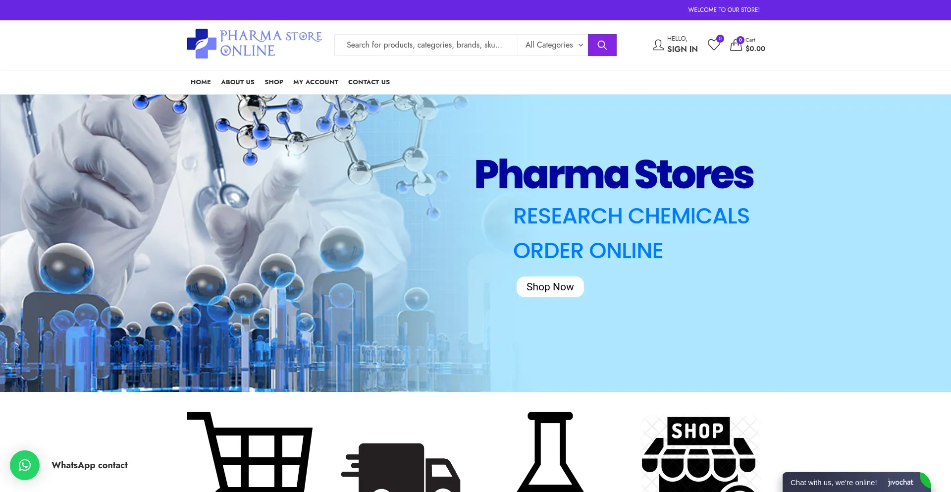 Website screenshot of Pharmastores.co