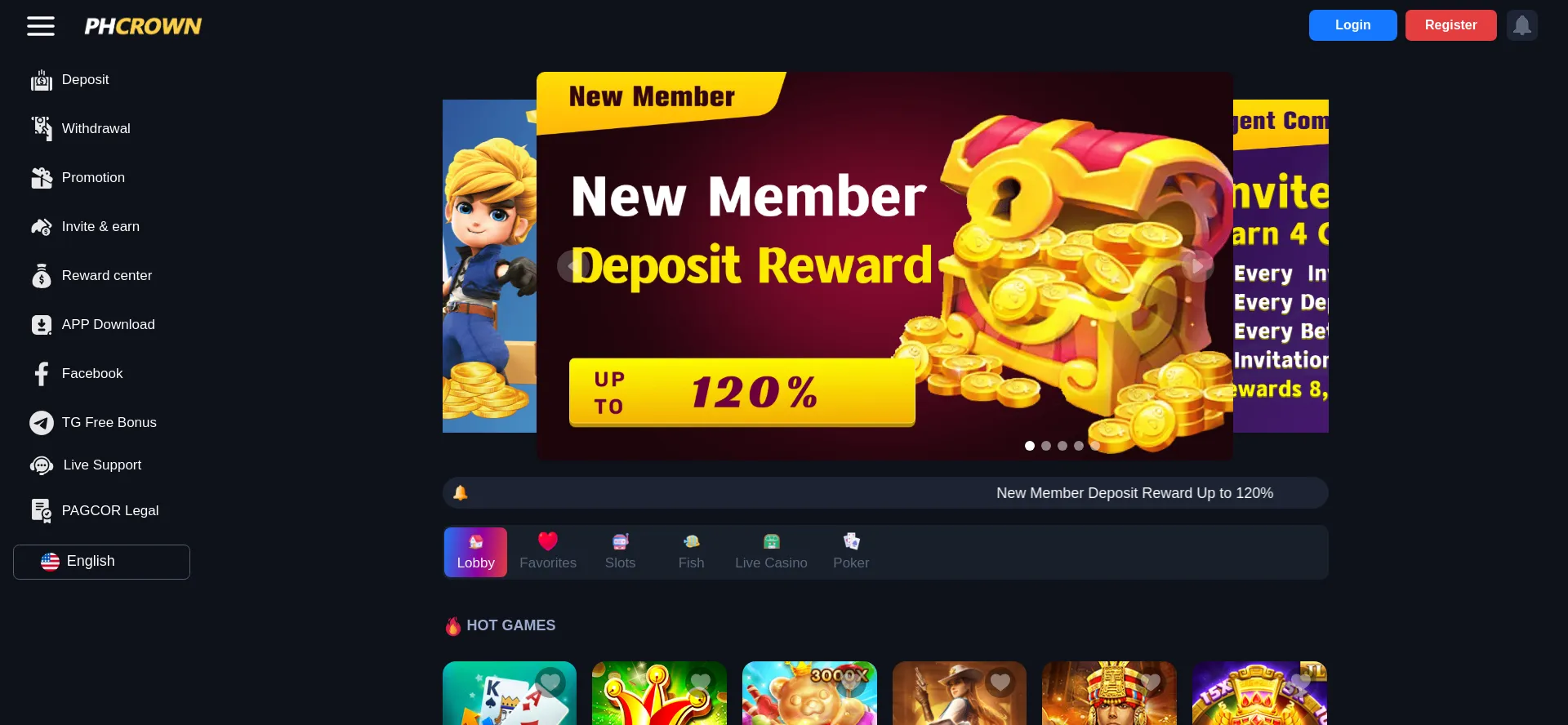 Website screenshot of Phcrown33.com