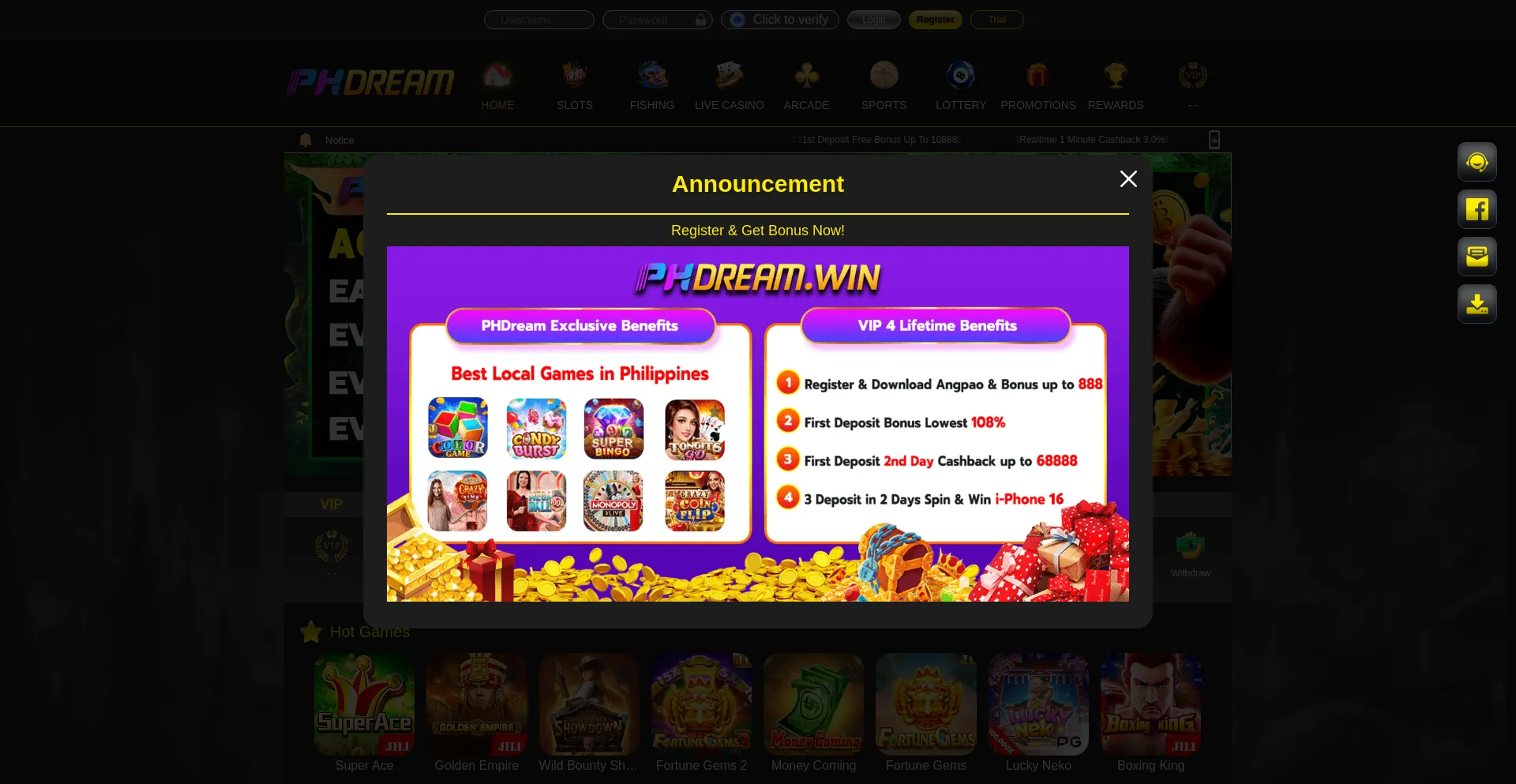Website screenshot of Phdream22.com