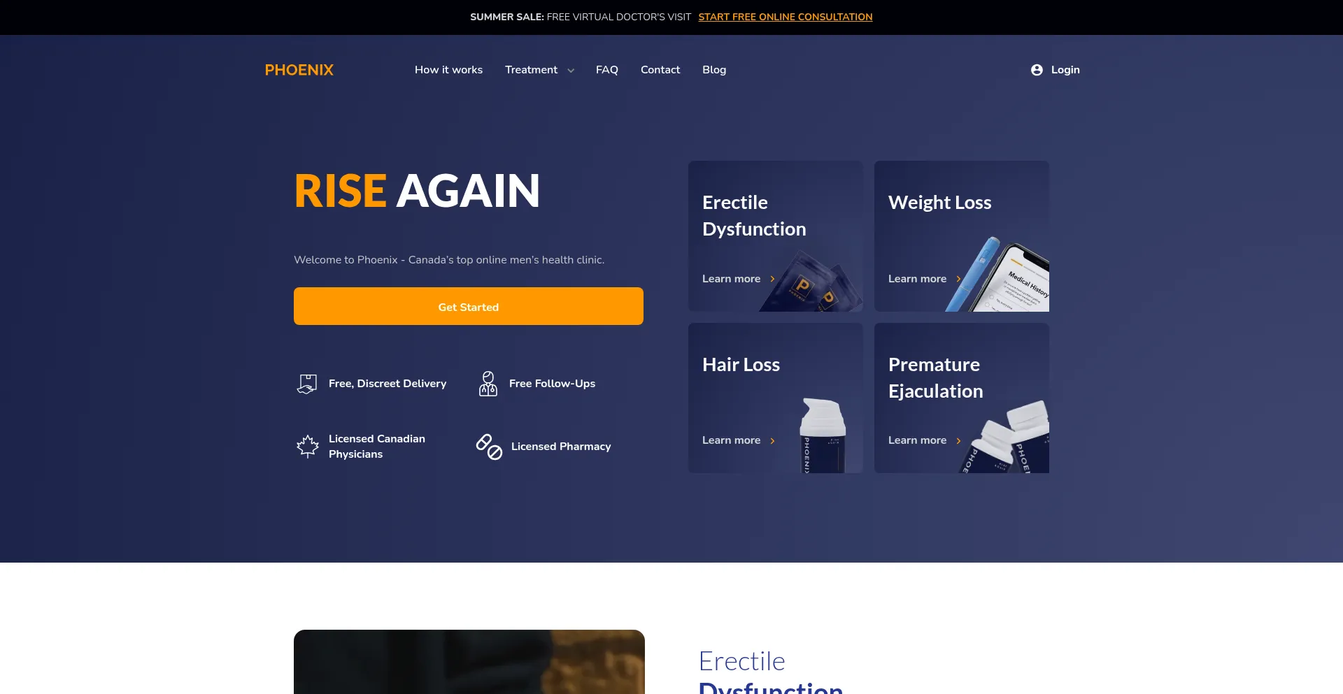 Website screenshot of Pheonix.ca