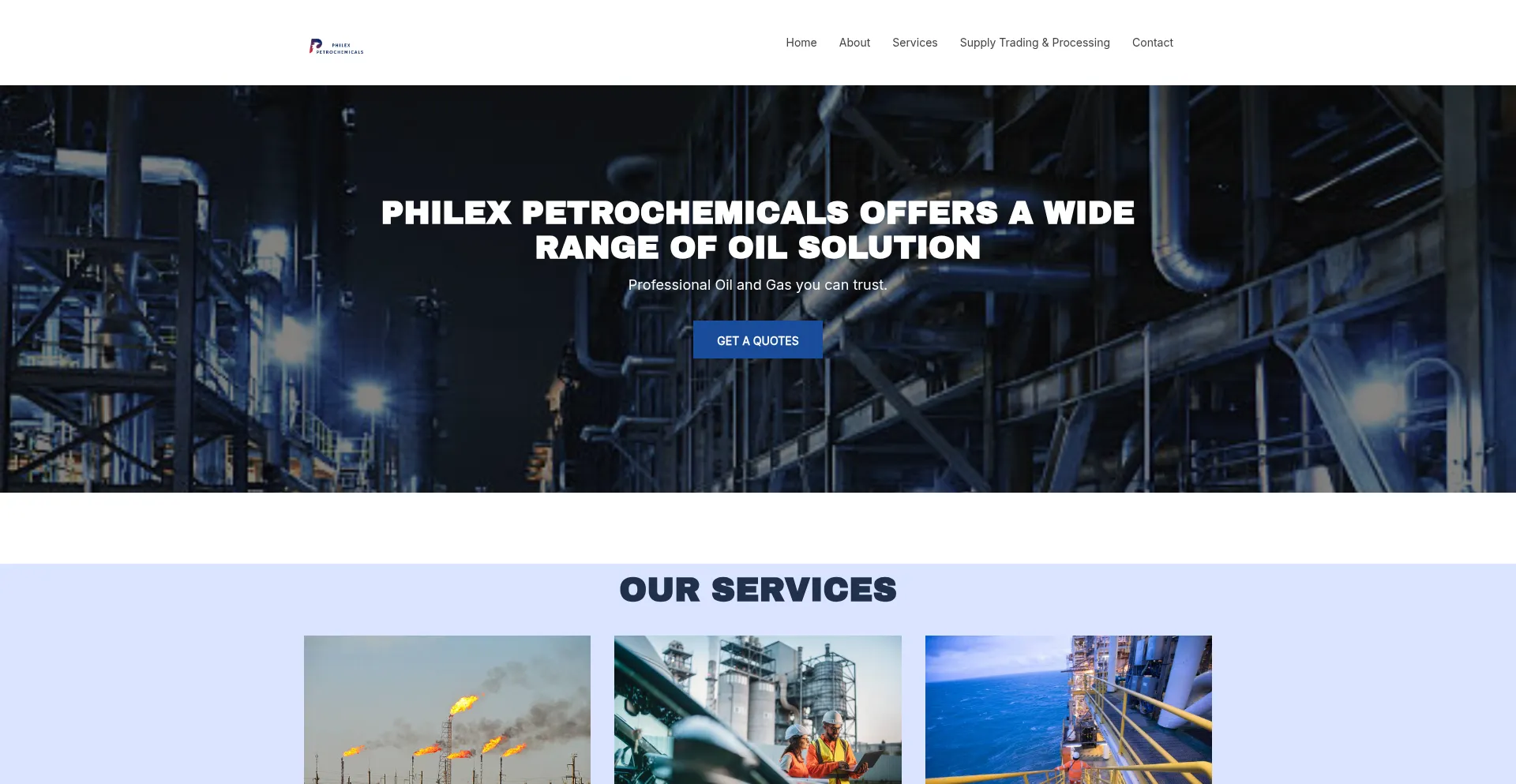 Website screenshot of Philexpetrochemicals.online