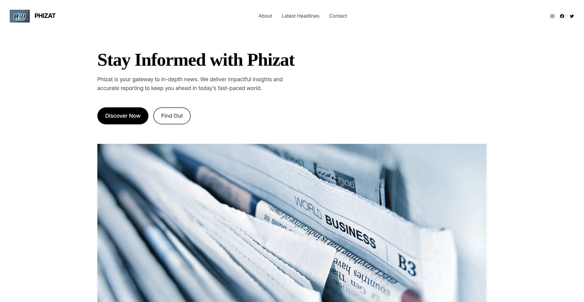 Website screenshot of Phizat.org