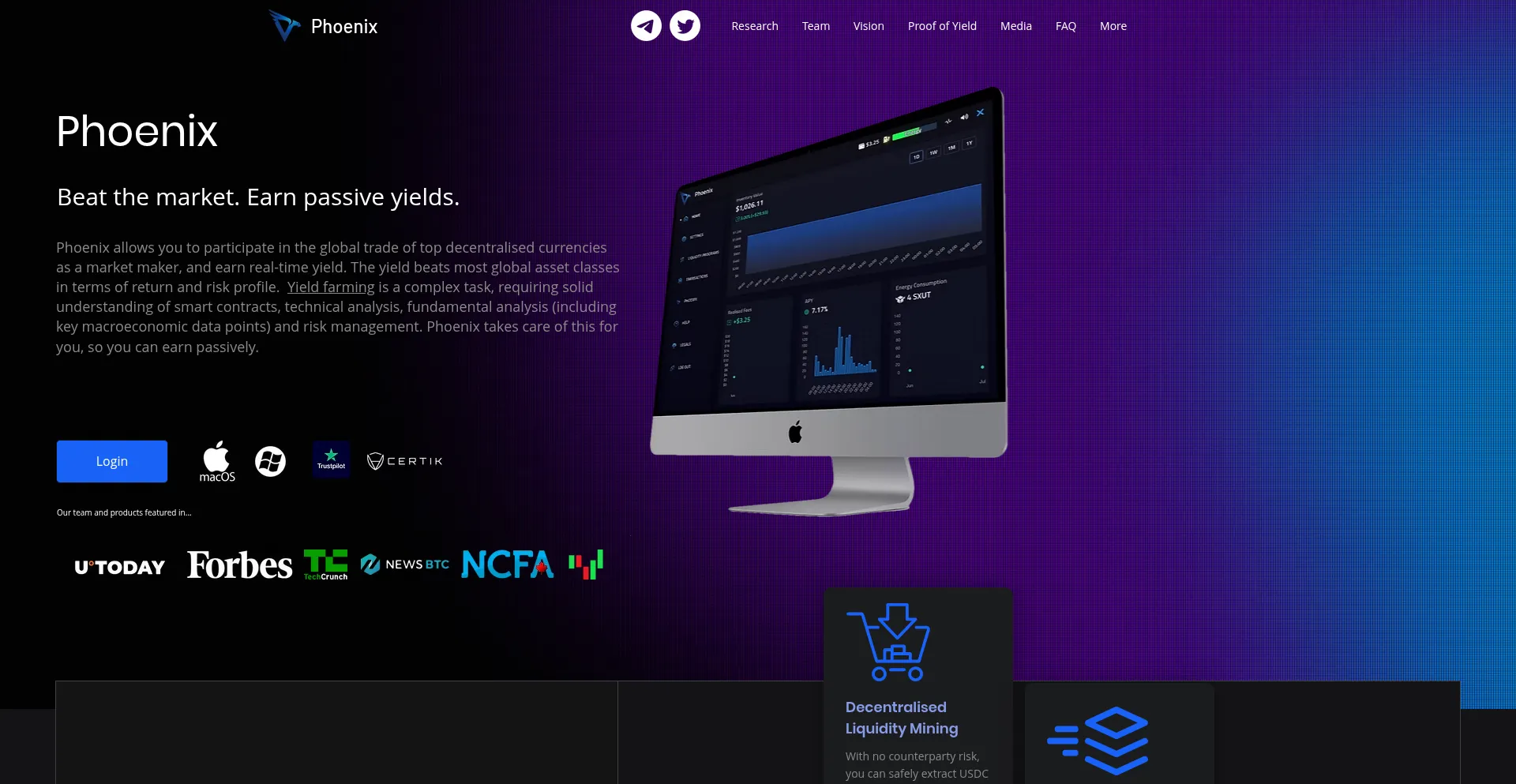 Website screenshot of Phoenixapp.io