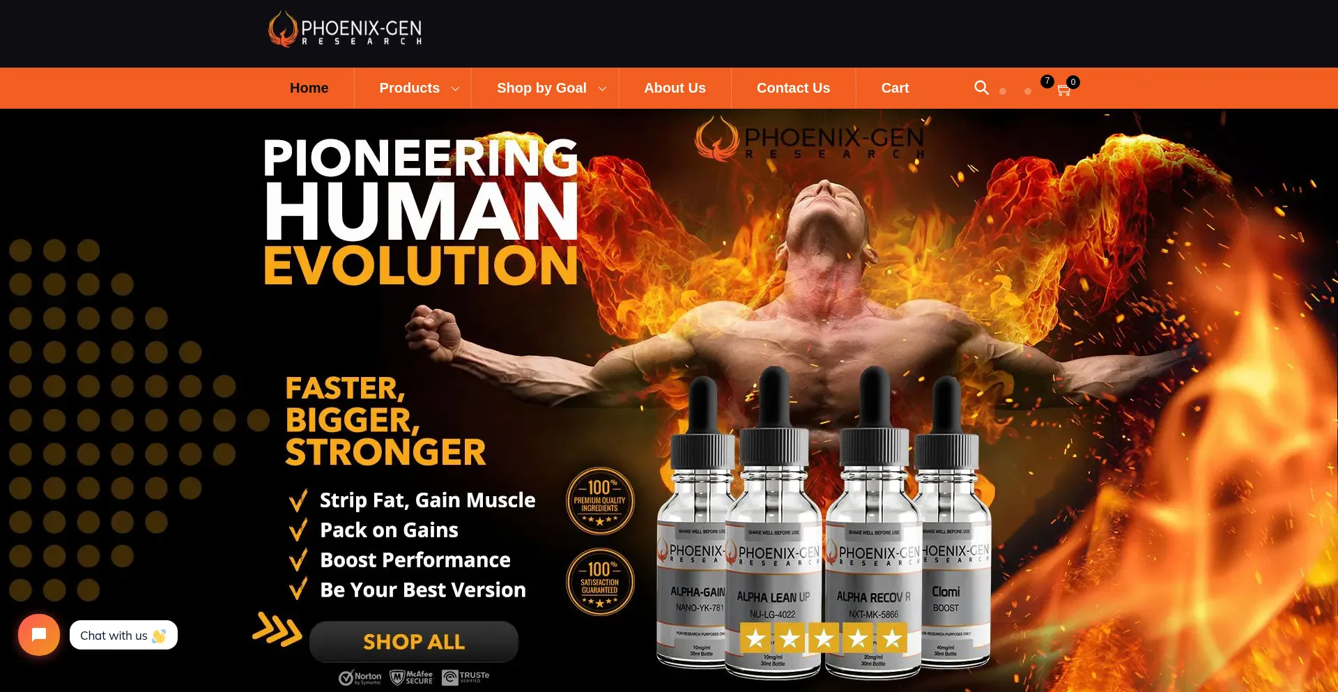 Website screenshot of Phoenixgenresearch.com