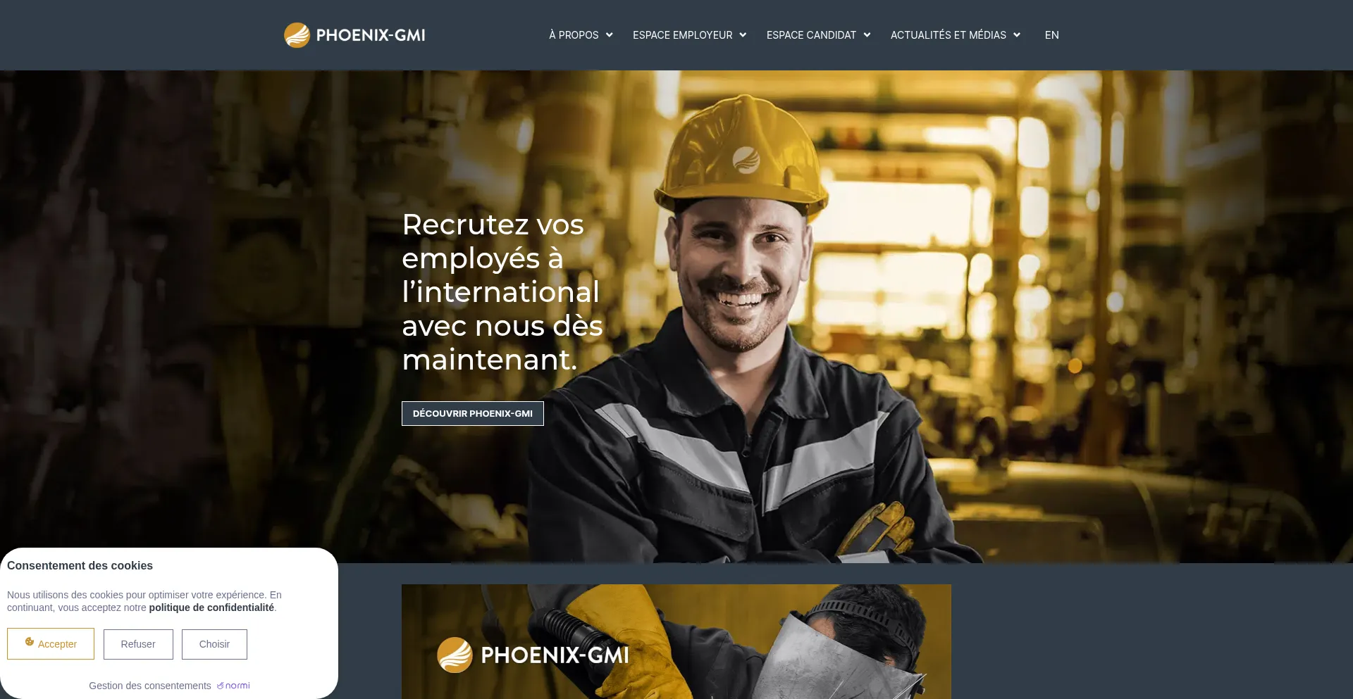 Website screenshot of Phoenixgmi.com