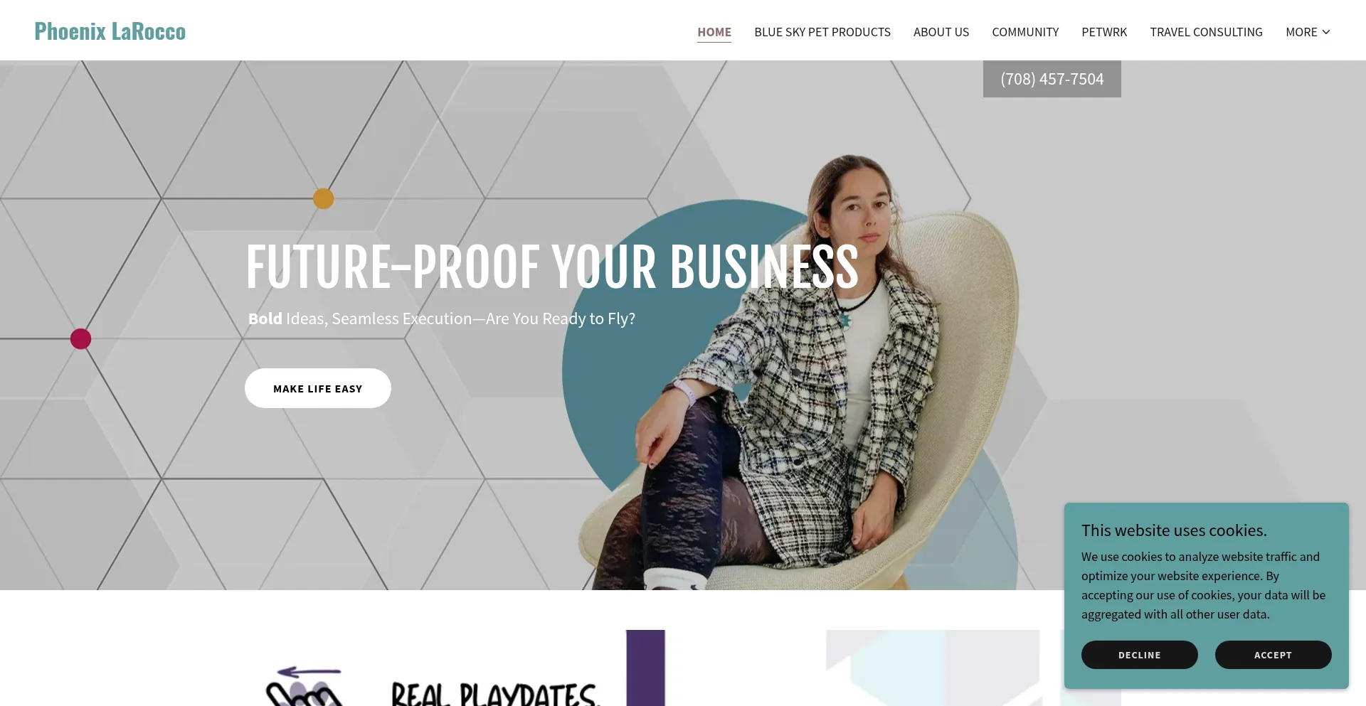 Website screenshot of Phoenixlarocco.com