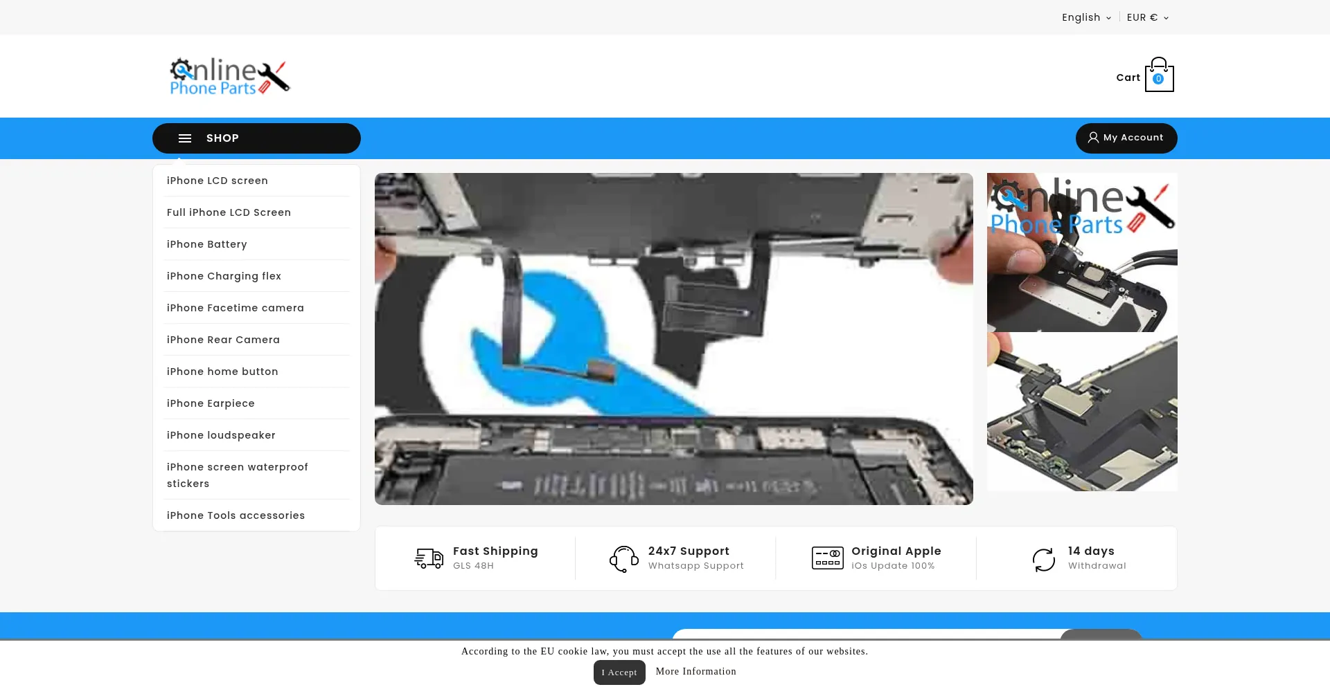 Phonepartsonline.com Screenshot
