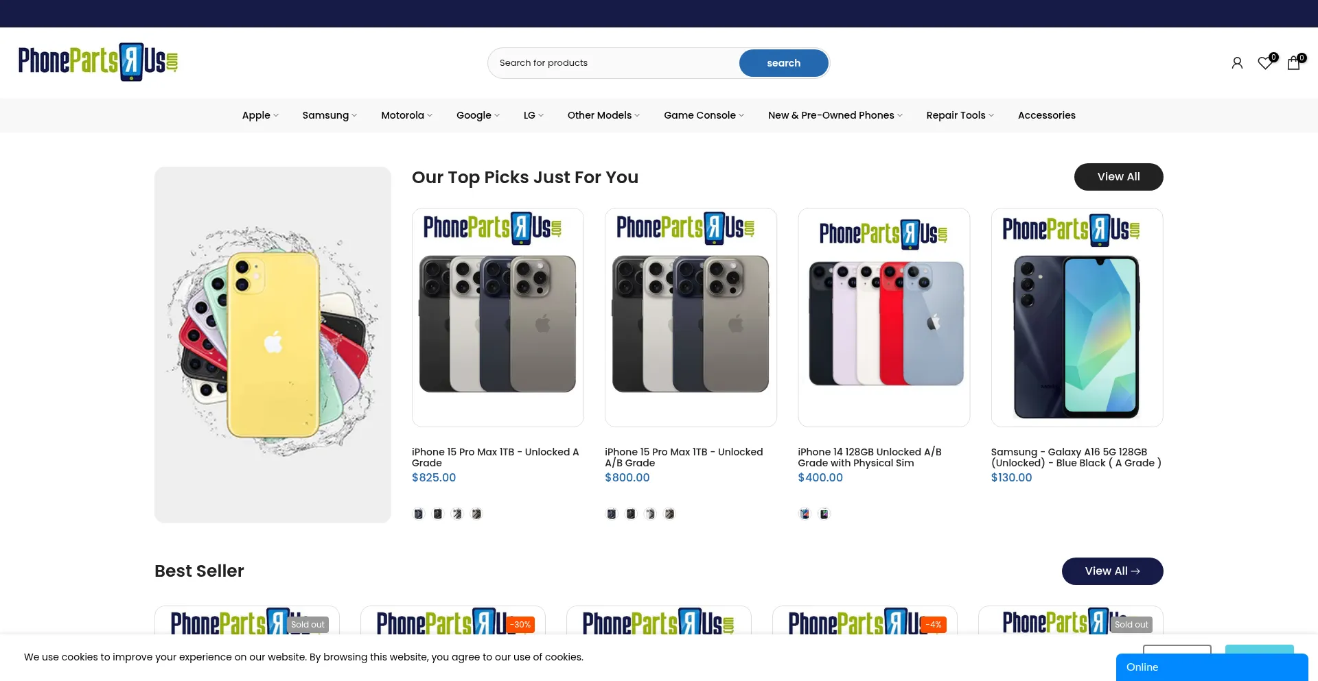 Phonepartsrus.com Screenshot