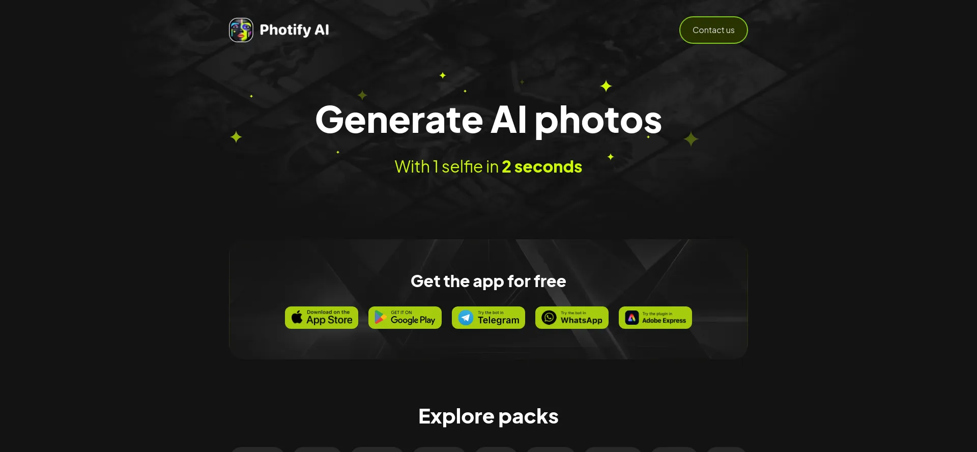 Website screenshot of Photify.ai